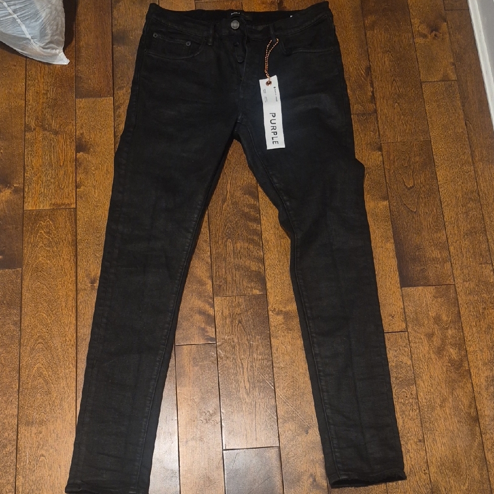 Purple Men's Black Skinny Jeans